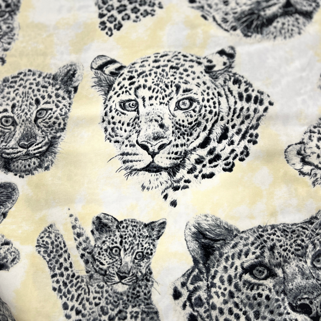 Leopards 100% Cotton Fabric WOF 110cm-  112cm