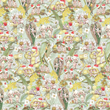 MAY GIBBS XMAS GOSSIPING GUMNUTS LT GREEN - MG1032 - 100% Cotton