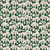 MAY GIBBS XMAS PINK BORONIA 2 DARK GREEN - MG1037 - 100% Cotton