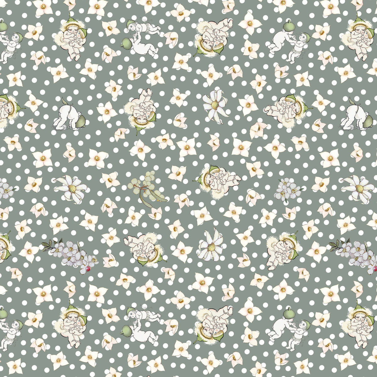 May Gibbs Garden Playtime MG1064 – 100% cotton fabric