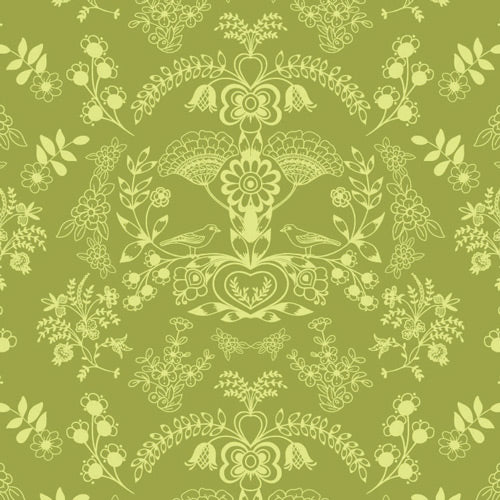 Modernology Fabric Collection -- Floralism Fresh Grass MO-3804 - 100% Cotton