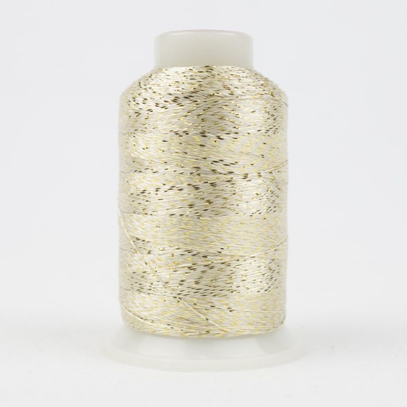 Thread - Spotlite Rayon Metallic - 40Wt - MT6215 - White/Gold - 1000m/1094yd