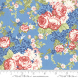 Moda "Mackinac Island" Faded Roses  Light Blue by Minick & Simpson (14890-14).100% Cotton WOF 110cm-112cm