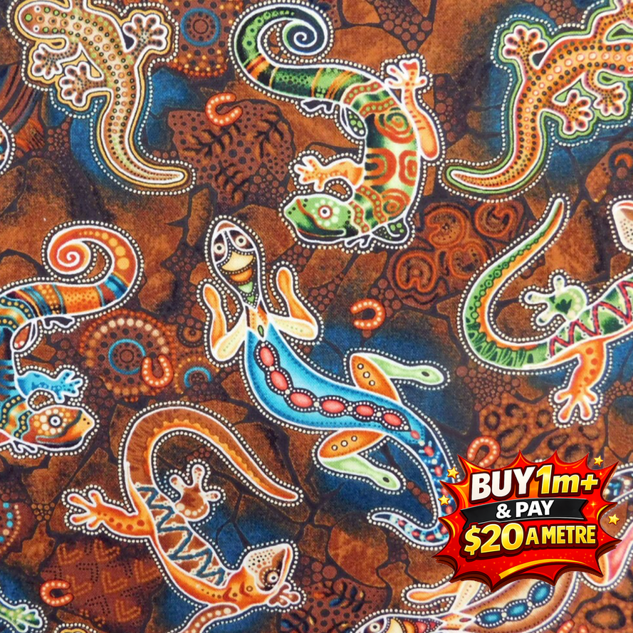 Oasis fabric - Gondwana Lizard
