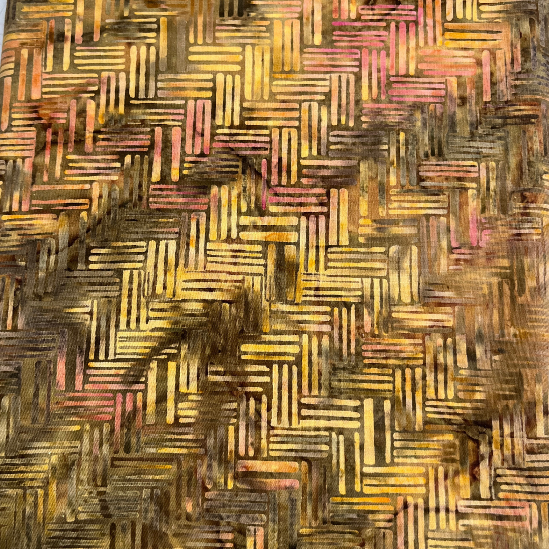 Orange Batik 100% Cotton Fabric WOF 110cm-112cm