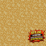 Butterscotch PETITE BEEHIVE A1316Y fabric with tiny cream floral print.