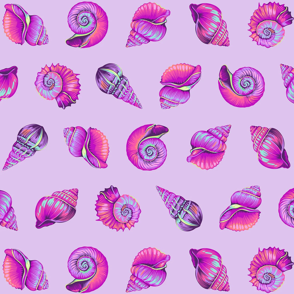 Tula Pink Floral Reef – Lil Shelly – Ultraviolet (PWTP266)