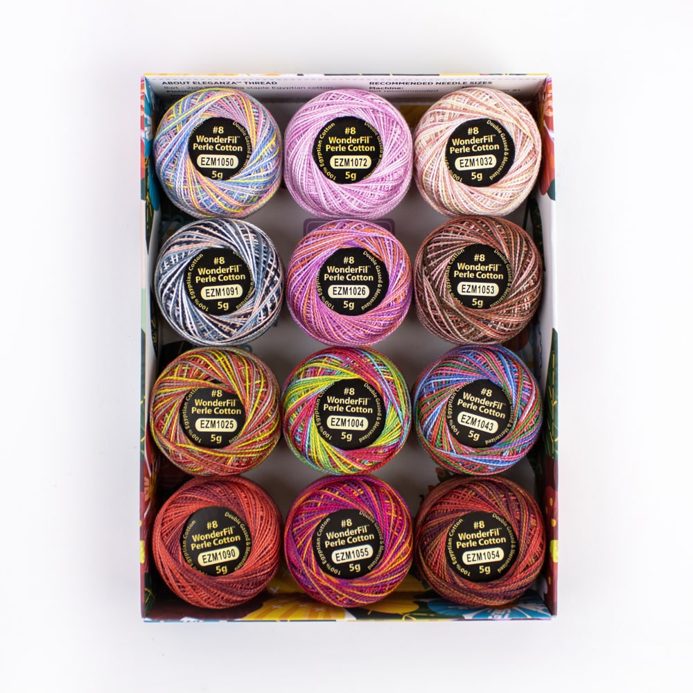 WonderFil Eleganza Variegated Packs – #8 Perle Cotton – 12 B