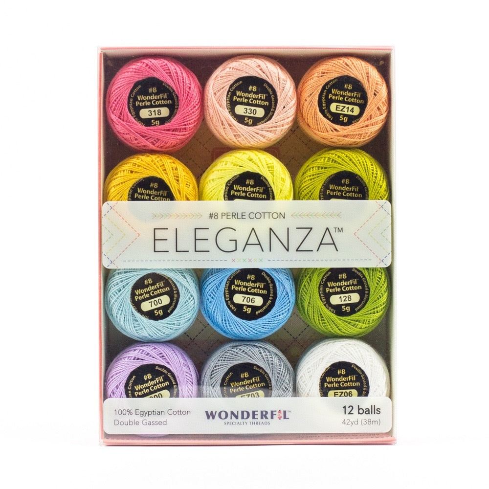WonderFil Eleganza Ball Packs – #8 Perle Cotton – 12 Balls
