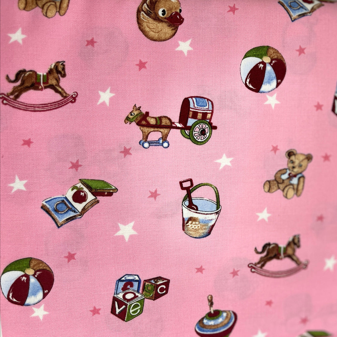 Pink  #K6144C by Kennard & Kennard 100%Cotton WOF 110cn -  112cm