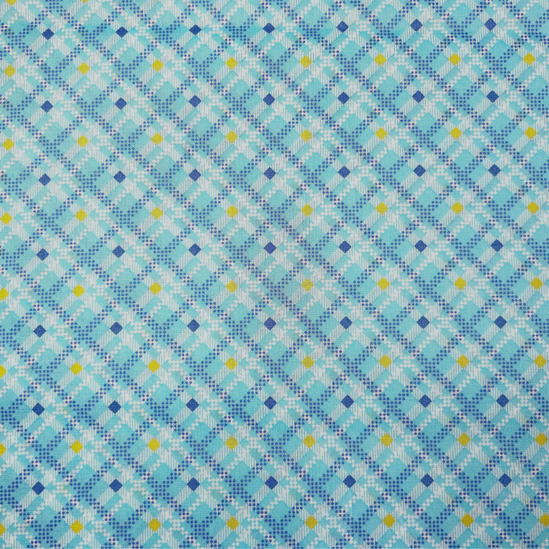 Plaid in Blue | Happy Message 30s 100% Cotton Fabric WOF 110cm-112cm
