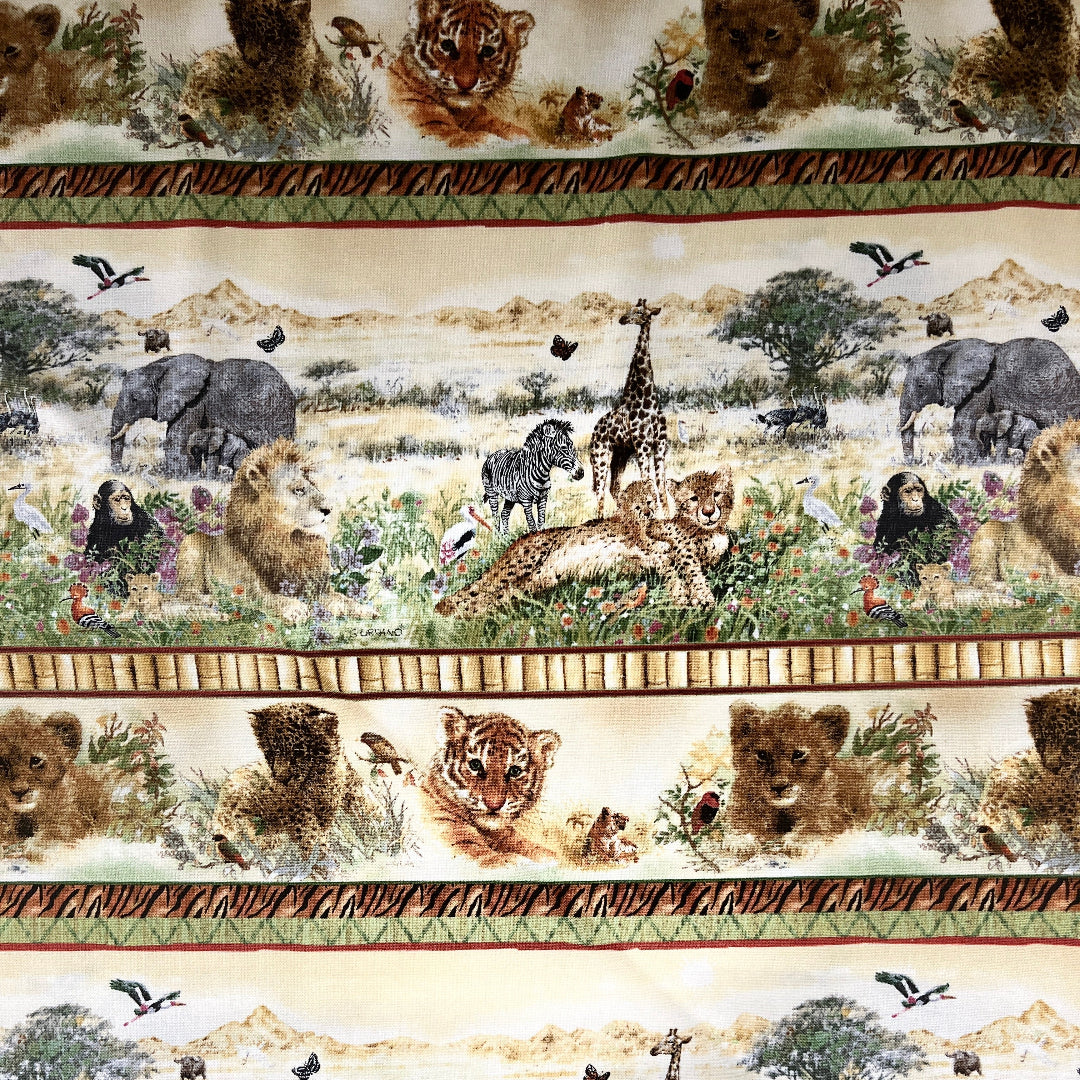 Plains of Africa 100% Cotton Fabric WOF 110cm-  112cm