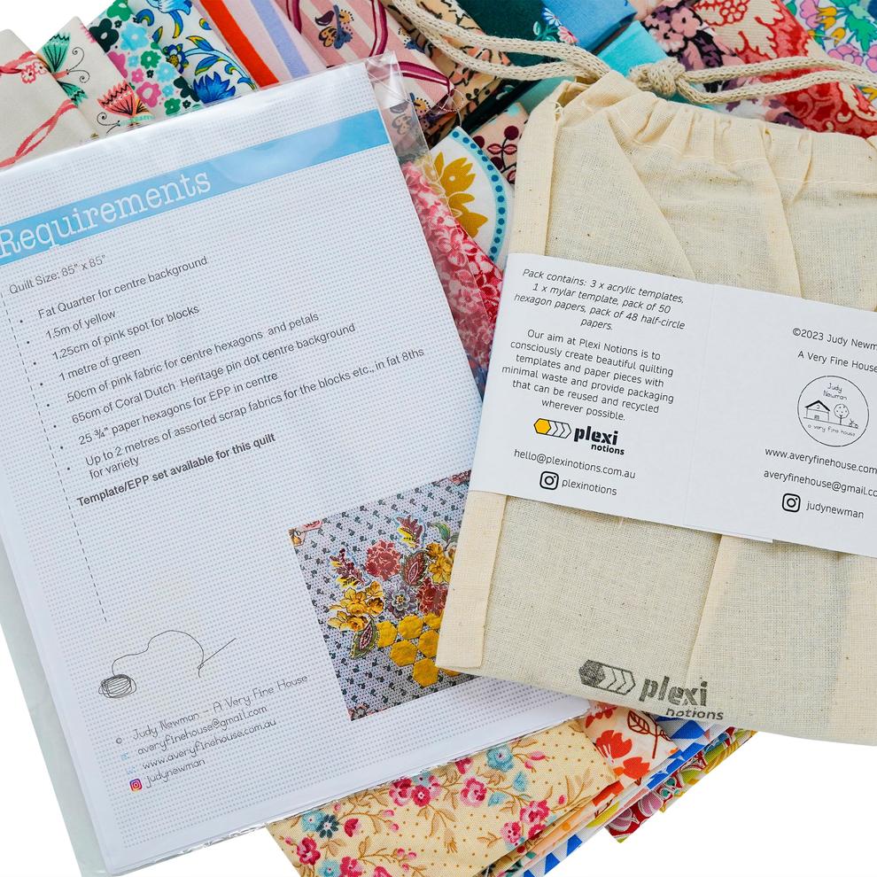 Portmeirion Quilt Pattern, Templates & Kit by Judy Newman Design B