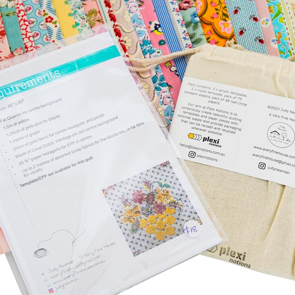 Portmeirion Quilt Pattern, Templates & Kit by Judy Newman Design C