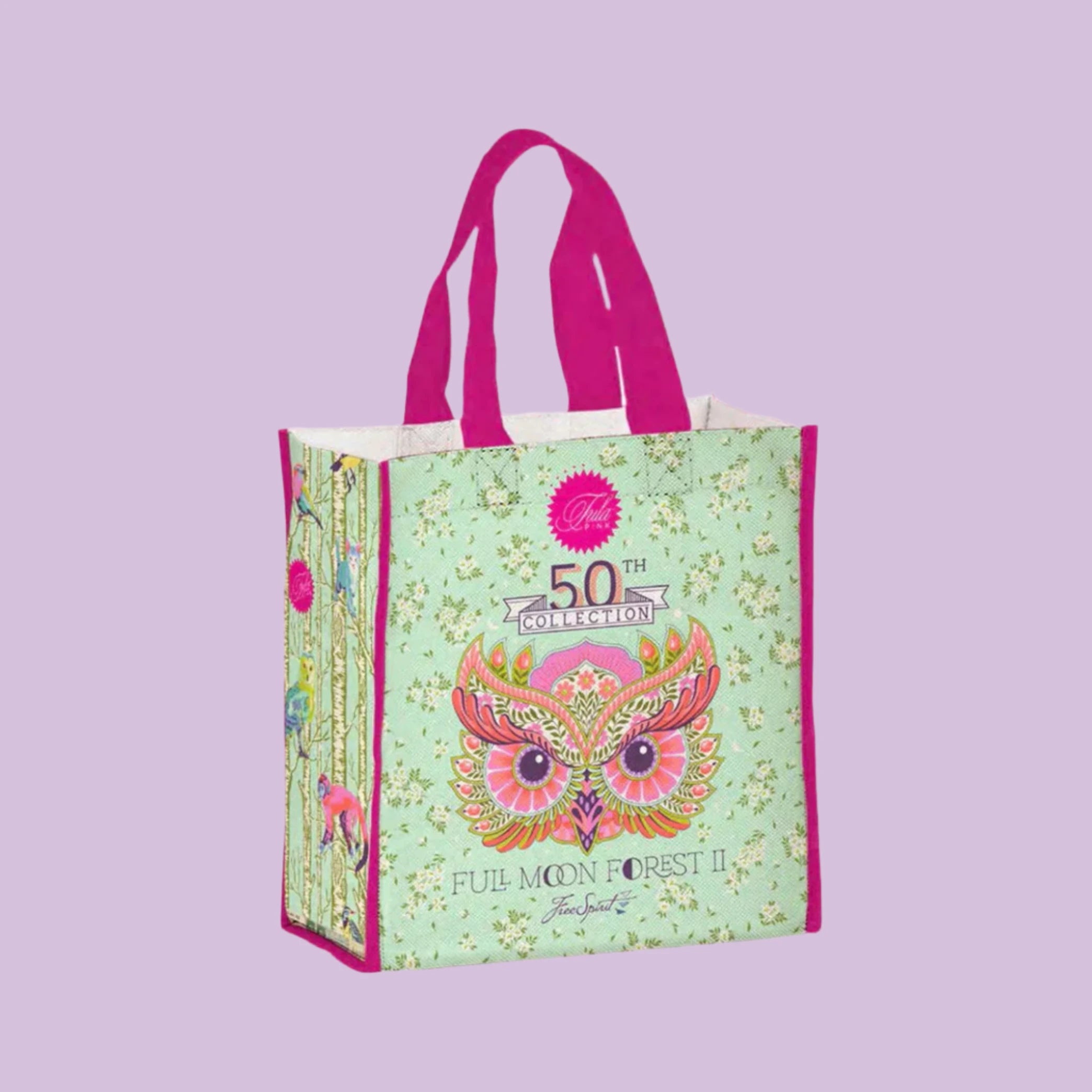 "Pre-Order April Tula Pink Full Moon Forest II Limited Edition Tote Bag featuring exclusive design and vibrant colors"
