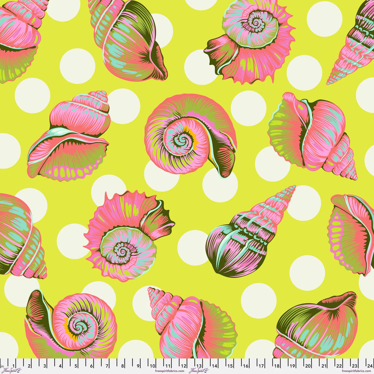 Tula Pink  -Floral Reef - Big Shelly in Seagrass - 108" Wideback Fabric (Preorder April/May 2026)
