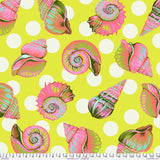 Tula Pink  -Floral Reef - Big Shelly in Seagrass - 108" Wideback Fabric (Preorder April/May 2026)