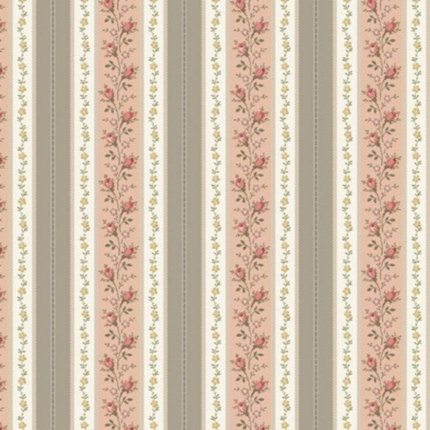 First Blush – R210660D Rose Stripe Taupe - 100% Cotton