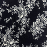 RTC Black Floral 100% Cotton Fabric WOF 110cm - 112cm