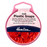 Hemline KAM Plastic Snaps Red - per Pack of 25