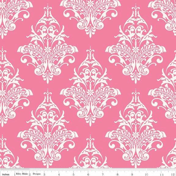 Remember Damask Pink by Carina Gardner for Riley Blake WOF 110cm - 112cm