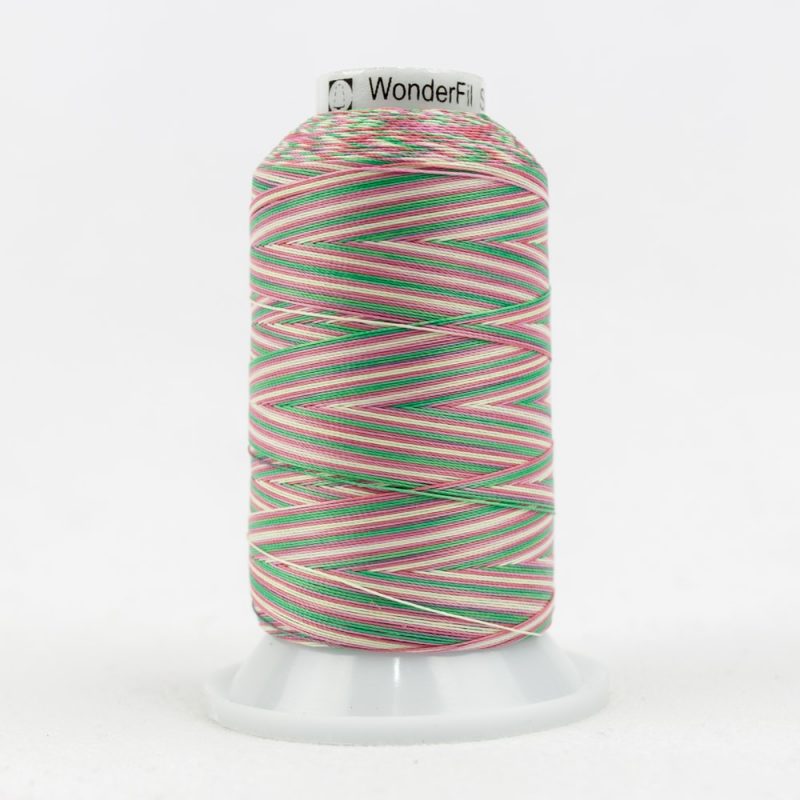 Thread - Lint-Free Cotton - Silco™ 35Wt - SCM04 - Teal/Yellow/Pinks - 700m/766yd
