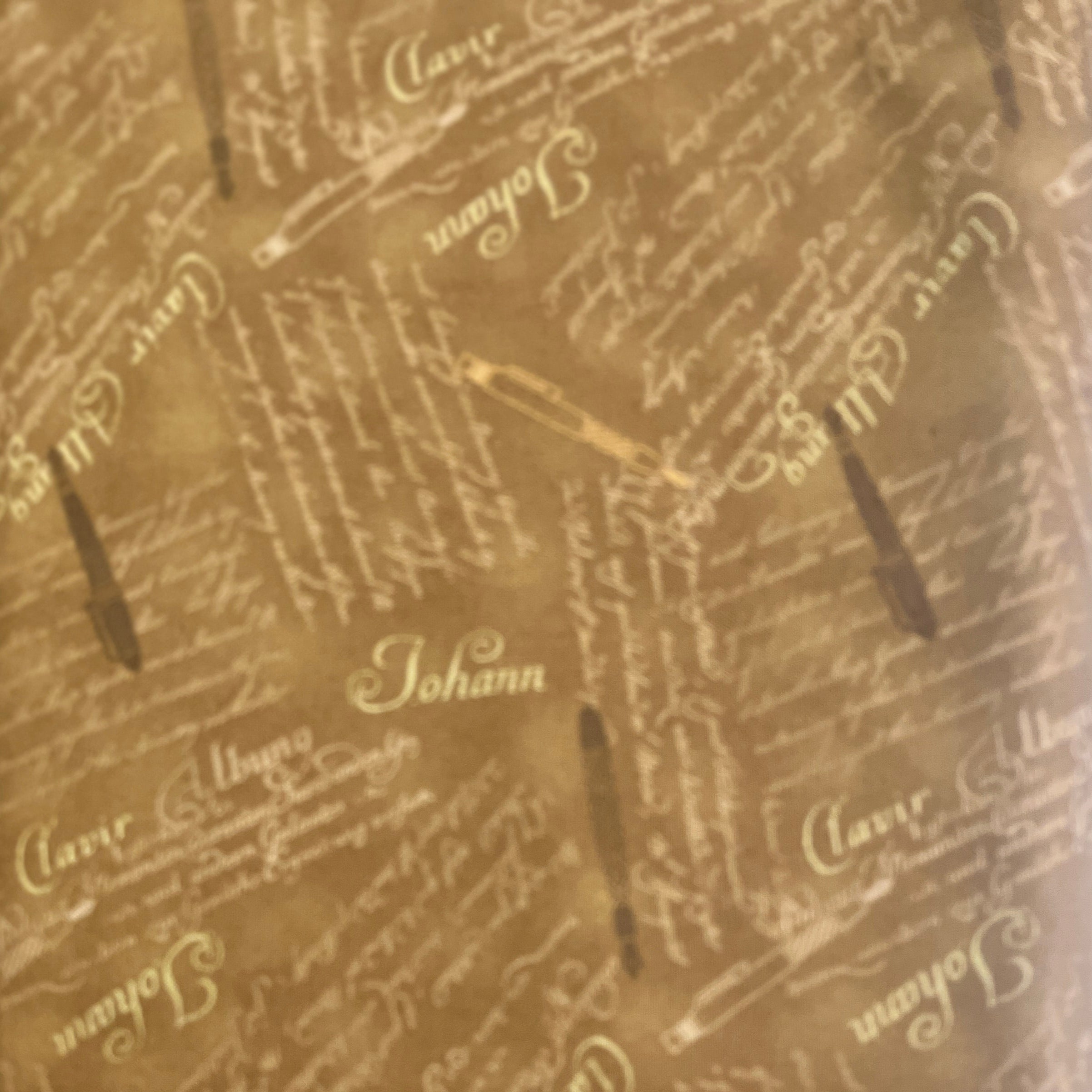 Patterned paper with text and design on a plain background