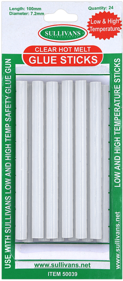 Sullivans Clear Hot Melt Glue Sticks, 100mm / 7.2mm