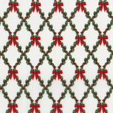 Let It Sparkle - Bows And Holly - Radiant Winter White Metallic Fabric