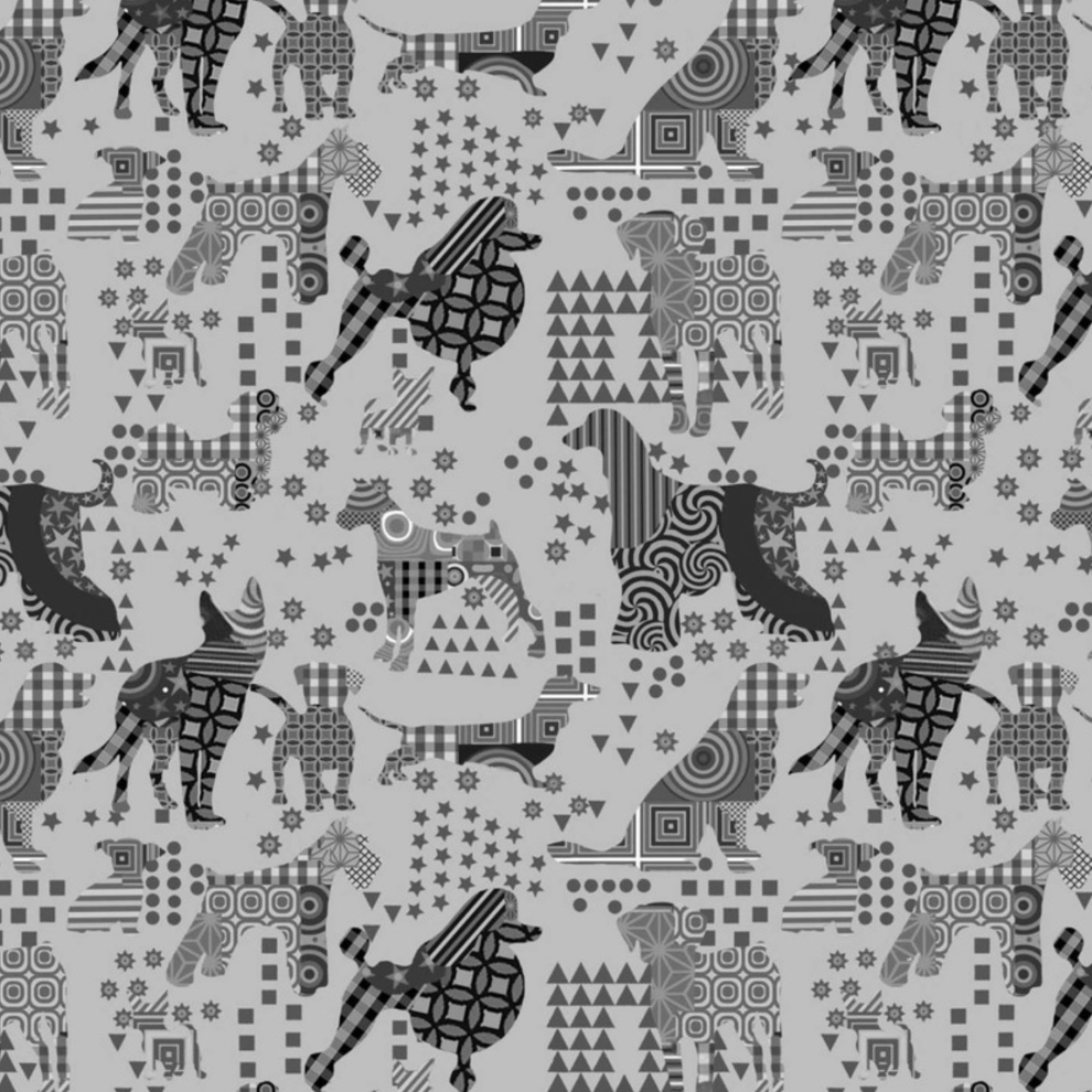 Life Is Better With A Dog - Poodles Grey from Print Concepts Fabric