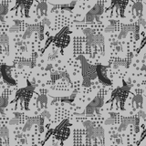 Life Is Better With A Dog - Poodles Grey from Print Concepts Fabric