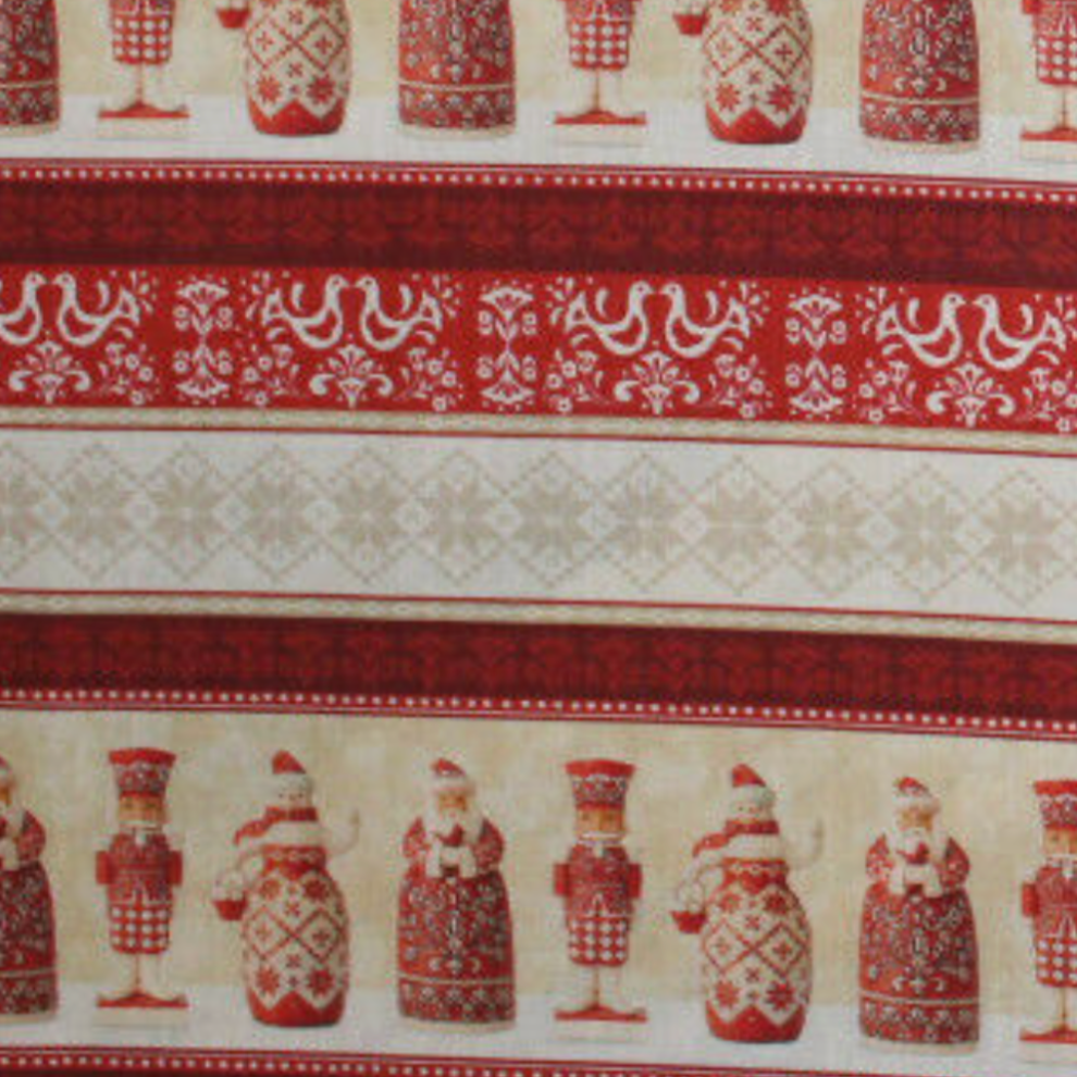 Benartex Nordic Santa Noel Jim Shore Christmas Fabric Stripe
