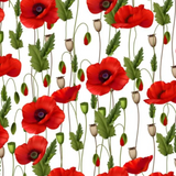 KK Fabric Remembering Poppies White
