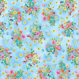 KK Fabric Sunny Bouquets Blue Sunshine Days