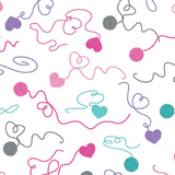 KK Fabric Love Ewe More Swirling Yarn White