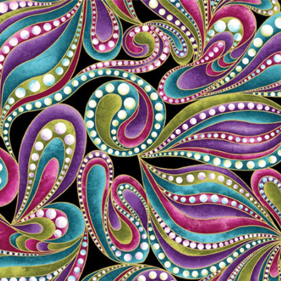 Cat-I-Tude – 4203M Paisley Multi Fabric Fabric WOF 110cm- 112cm