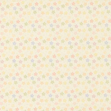 A close-up of a fabric or wallpaper pattern featuring a repeating design of tiny, multi-colored flower motifs on a warm cream background.
