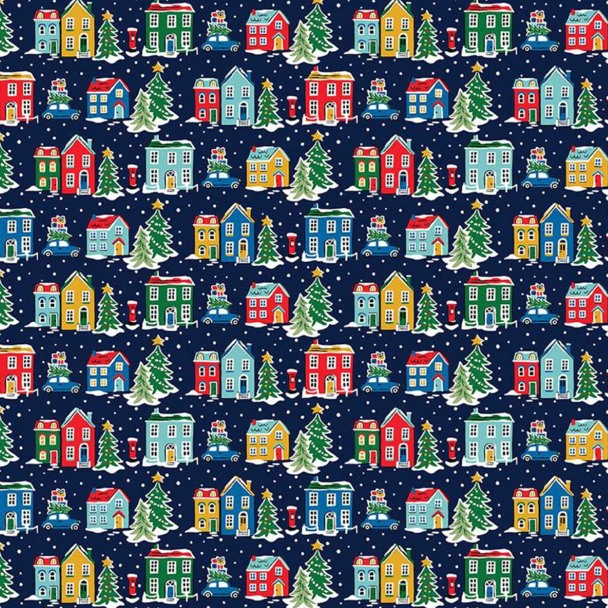LIBERTY FABRICS HOLIDAY VILLAGE 6880B 100% Cotton Fabric