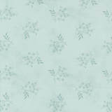 A close-up of a fabric or wallpaper pattern featuring a repeating design of delicate sage green floral branches on a light mint green background.