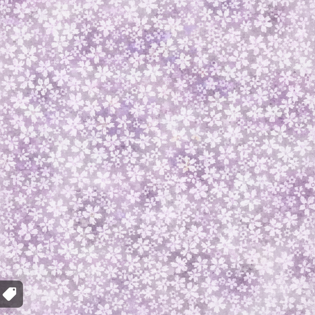 A close-up of a lavender and white floral pattern, likely representing a fabric or wallpaper design.