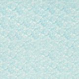 A close-up of a light blue and white floral patterned fabric or wallpaper with a dense, repeating botanical design.