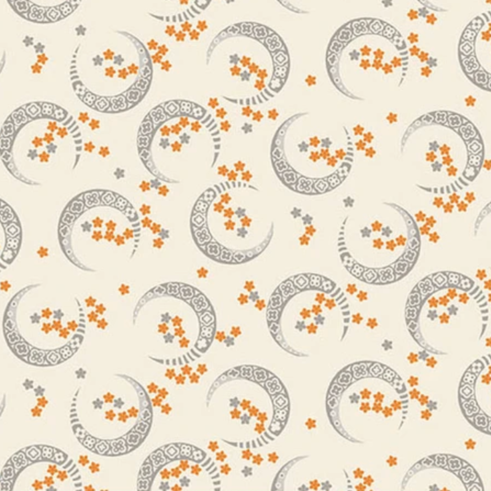 Midnight Moon Crescent Moon Dawn A-1528-L 100% Cotton  Fabric (1 metre piece)