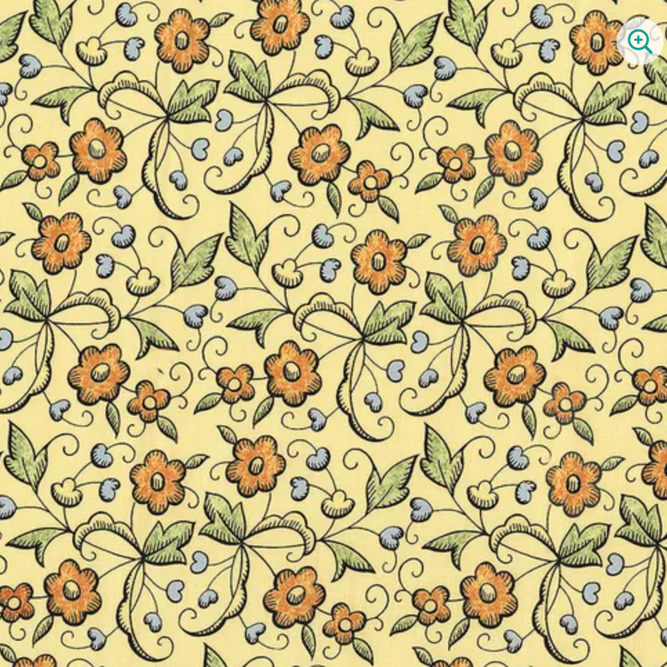 Scary Scraps Yellow Fall Floral # C17608 100% Cotton  Fabric (1 metre piece)
