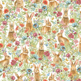 Bunnies & Blooms – Bunny Field PB5659MU 100% Cotton  Fabric (1 metre piece)
