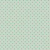 A repeating geometric pattern featuring mint green and white interlocking diamond and cross motifs.