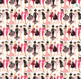 Barbie Vintage Blush Fashion # CD16891-BLUSH- 100% Cotton  Fabric (1 metre piece)