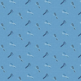 Blue Blooms & Threads Scissors Blue C17125 100% Cotton  Fabric (1 metre piece)