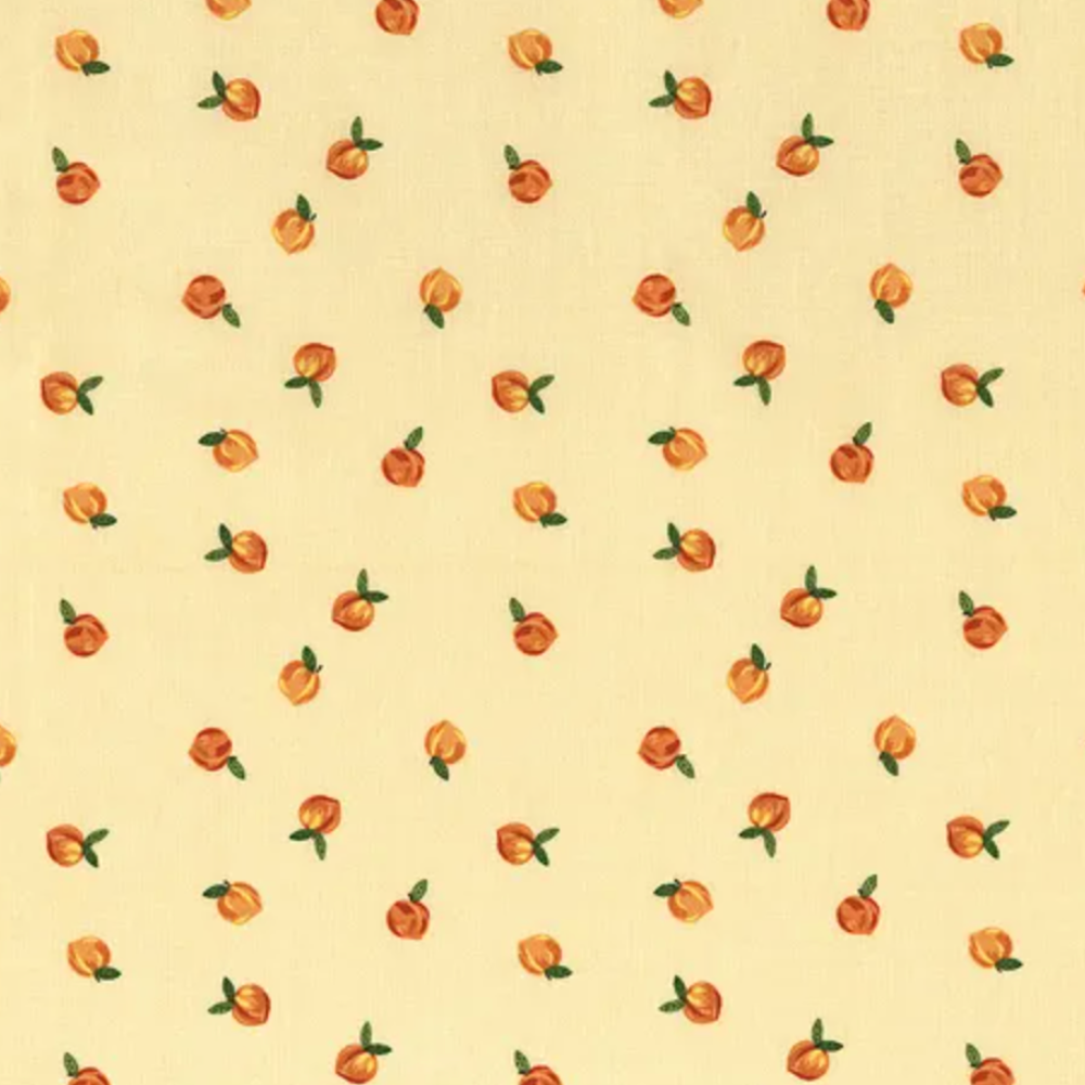 Southern Charm Yellow Peaches # C17442-100% Cotton  Fabric (1 metre piece)