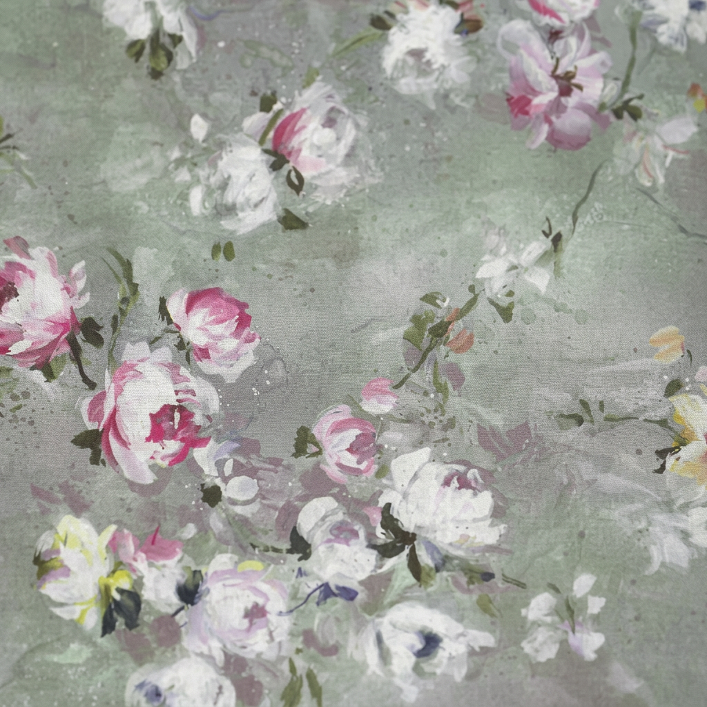NORA Moelan Studio - Japan FR1091-B Gray/Pink. Cotton Fabric