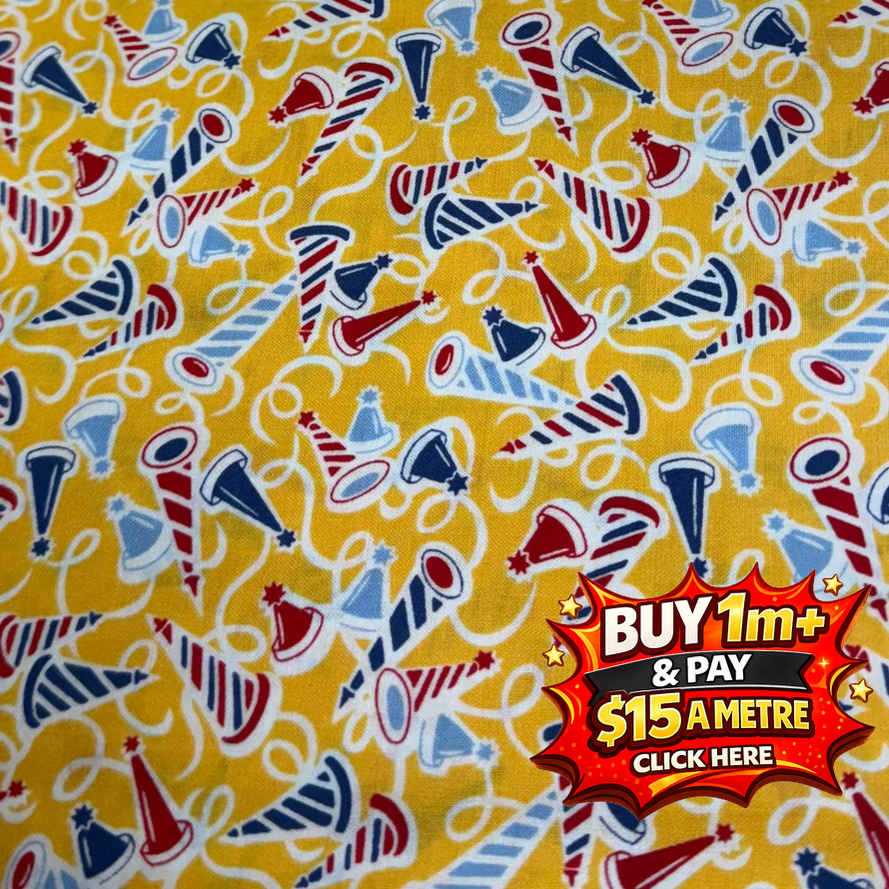 Serengeti Patt 1017 100% Cotton Fabric WOF 110cm- 112cm Final Clearance $6m (1m min cut)